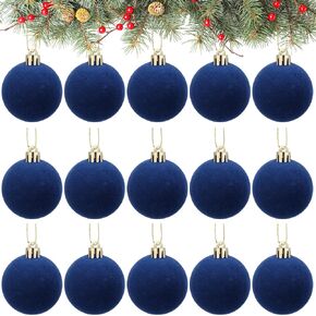 15 Pcs 15 Pcs Christmas Velvet Balls 1.57 Flocked Christmas Hanging Ornaments Handmade Velvet Balls Christmas Tree Ornaments Xmas Velvet Tree Bulbs for Wedding Anniversary Party (Red)