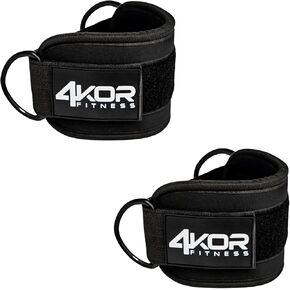 Ankle Straps for Cable Machines, Pair of Work Out Cuff Attachments for Home & Gym, Ideal for Booty Workouts, Leg Extensions, Hip Abductors, 2 Metal D-Rings