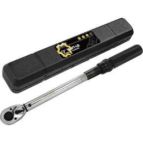 3/8-Inch Drive Click Torque Wrench, Dual-Direction Click Professional Torque Wrench 10-100FT.LB/13.6-135.6N.M, Dual Range Scales Graduated in FT.LB and N.M, Blue