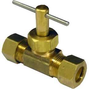 LASCO 17-1531 3/8-Inch Compression by 3/8-Inch Compression Straight Brass Needle Valve