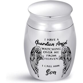 Son Guardian Angel Mini Cremation Urns for Human Ashes Family Love Keepsake Hold You in My Heart Until in Heaven Memorial Funeral