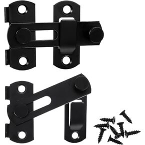 2Pcs Barn Door Lock, 90 Degree Flip Door Sliding Latch, Protect Privacy Security Door Lock Latch, Barn Door Latch for Barn, Garden, Bathroom, Outdoor, Garage, Window, Sliding Door
