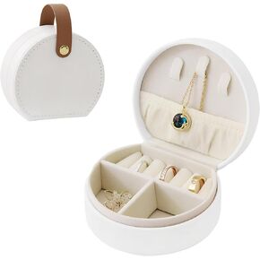 Travel Jewelry Case for Women Girls, Travel Jewelry Organizer, Small Jewelry Box, Jewelry Organizers and Storage For Stud Earrings, Rings, Necklaces, Bracelets,Green