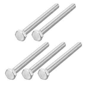 METALLIXITY Hex Bolts (M8-1.25x30mm) 5Pcs, 316 Stainless Steel Coarse Fully Threaded Hex Head Screw Bolt Machine Screws - for Furniture Repair, Silver