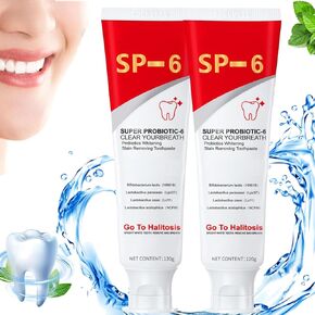 2Pcs SP-6 Ultra Whitening Toothpaste, SP-6 Probiotics Whitening Toothpaste, Sp 6 Toothpaste,Sp 6 Toothpaste Fresh Breath,Deep Cleaning Care Toothpaste