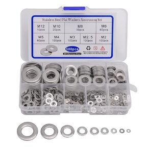 200 Pcs Copper Washers Engine Seal Flat Ring Gasket Fastener Metric Sealing Washer Assortment Set - 9 Sizes
