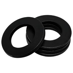 50pcs M12 Carbon Steel Flat Washers, Black Oxide, 1/2" ID, 1" OD, 3/32" Thick