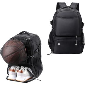 Basketball Backpack, Large Capacity Basketball Bag with Shoe Compartment and Detachable Independent Mesh Bag for Volleyball, Soccer, Breathable Gym Sports Training Equipment Bags for Man Women