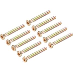 uxcell M8x65mm Furniture Screw Hex Socket Machine Screws Zinc Plated Fasteners Bolts Half Thread Carbon Steel 10Pcs