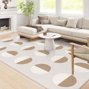 Lahome Modern Geometric 3x5 Washable Rug, Soft Entryway Rug Indoor Super Thin Woven Reversible Room Rugs for Bedroom, Non Shedding Black and White Rug for Office Nursery(3'x5',Black/White) in Kuwait