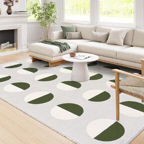 Lahome Modern Geometric 3x5 Washable Rug, Soft Entryway Rug Indoor Super Thin Woven Reversible Room Rugs for Bedroom, Non Shedding Black and White Rug for Office Nursery(3'x5',Black/White)