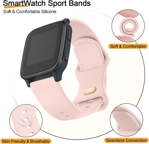 Vancle Bands Compatible with Garmin Venu Sq Music bands, 20mm Soft Silicone Strap Replacement Wristband for Garmin Venu Sq Music/Venu Sq/Venu/Venu 2 Plus in Saudi Arabia