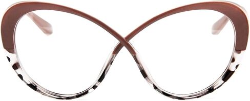 LJCZKA Oversized Blue Light Blocking Glasses Women Fashion Oval Cat Eye Eyeglasses Computer Anti Eye Strain Eyewear in Saudi Arabia