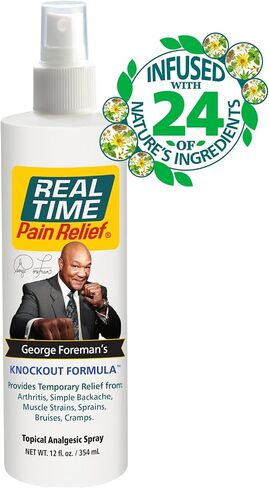 Real Time Pain Relief Knockout Formula - 4oz Spray | Advanced Blend with 24 Natural Ingredients | Relief for Muscle Pain, Arthritis, Cramps, and More | Includes Arnica, Turmeric, Magnesium Oil in Saudi Arabia