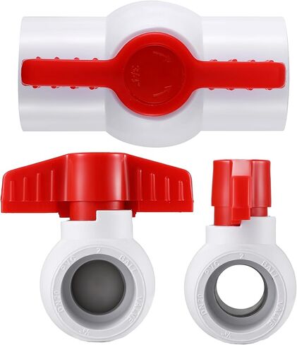 صمام كروي PVC مقاس 3/4 بوصة، صمام إغلاق بمقبض T أسود مكون من 6 قطع، لخطوط إمداد المياه الباردة in Kuwait