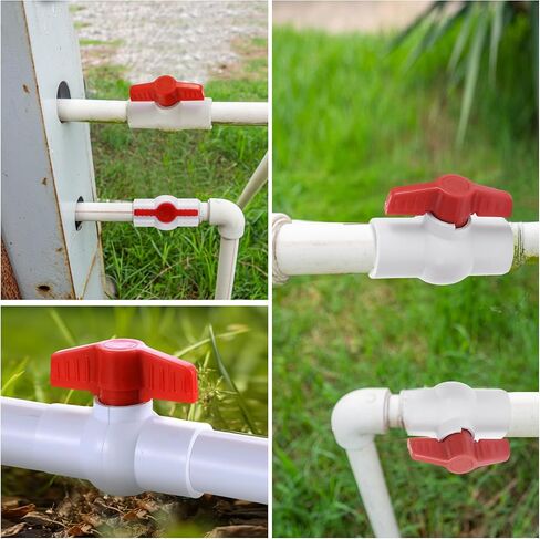 صمام كروي PVC مقاس 3/4 بوصة، صمام إغلاق بمقبض T أسود مكون من 6 قطع، لخطوط إمداد المياه الباردة in Kuwait