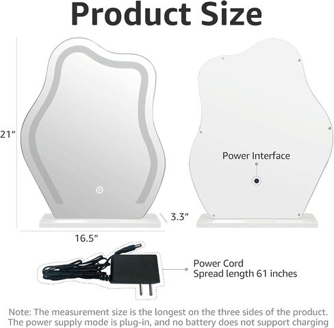 nianfeng Vanity Mirror with Lights for Desk, Light Up Mirror for Makeup, LED Cloud Mirror with 10x Magnification for Dorm, Bedroom, Tabletop, Girls, Women, Aesthetic, White. in Saudi Arabia