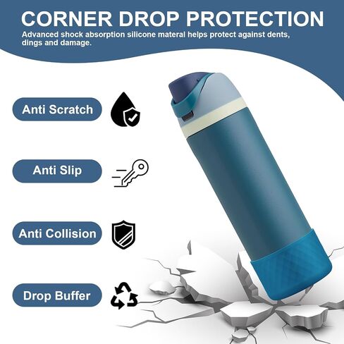 yoelike Silicone Boot for Owala Water Bottle 24 oz 32 oz 40 oz, Anti-Slip Protective Sleeve for FreeSip/Twist/Flip, Bottom Bumper Cover for Watter Bottle Accessories in Saudi Arabia