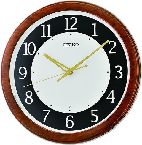 Seiko Hi/Lo Luminous Wall Clock, Brown and Black in Kuwait