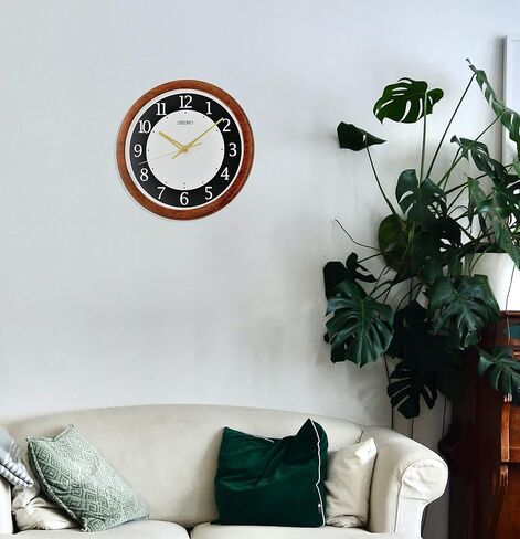 Seiko Hi/Lo Luminous Wall Clock, Brown and Black in Kuwait