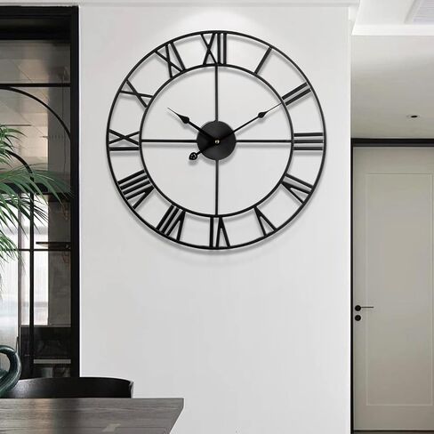 Large Wall Clock for Living Room Decor - 40CM Silent Non-Ticking Metal Wall Clocks Battery Operated, Vintage Decorative Modern Wall Clock for Bedroom, Kitchen, Office, Farmhouse Decor in Saudi Arabia