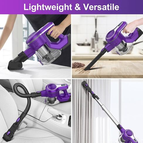 Cordless Vacuum Cleaner, 10-in-1 30Kpa Powerful Cordless Stick Vacuum, Rechargeable Cordless Vacuum 45min Runtime, Lightweight Vacuum Cleaners for Home Carpet Floor Pet Hair (Blue) in Saudi Arabia