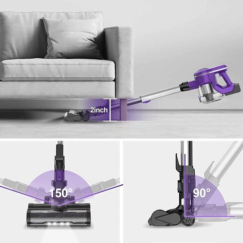 Cordless Vacuum Cleaner, 10-in-1 30Kpa Powerful Cordless Stick Vacuum, Rechargeable Cordless Vacuum 45min Runtime, Lightweight Vacuum Cleaners for Home Carpet Floor Pet Hair (Blue) in Saudi Arabia