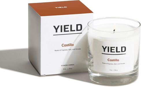 Yield 8oz. Scarpa Candle - Palo Santo, Leather, & Vetiver Scented Luxury Candle - Aromatherapy Essential Oils - Clean Burning Cotton Wick - 65 Hour Burn Time - Hand Poured in The USA - 8oz in Saudi Arabia