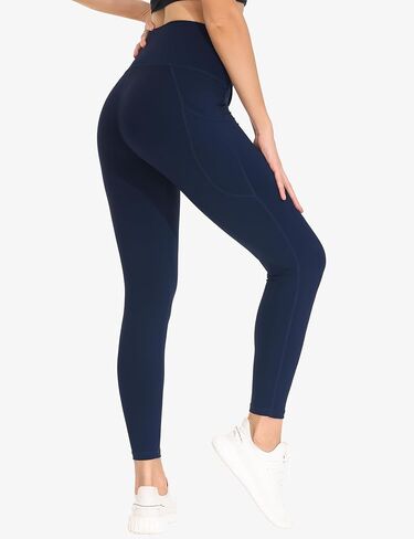 THE GYM PEOPLE Women's Cross Waist Workout Leggings Tummy Control High Waisted Athletic Yoga Pants with Pockets in Kuwait