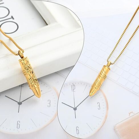 XSMZB Bullet Urn Necklace for Ashes of Loved One - Musical Note Bullet Cremation Jewelry Funeral Ashes Keepsake Pendant Urn Jewelry in Kuwait