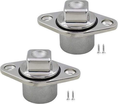 Marine Grade Stainless Steel 316 Boat FIT 1-1/4IN Hole Garboard Drain Plug W/Screws and O Ring in Kuwait