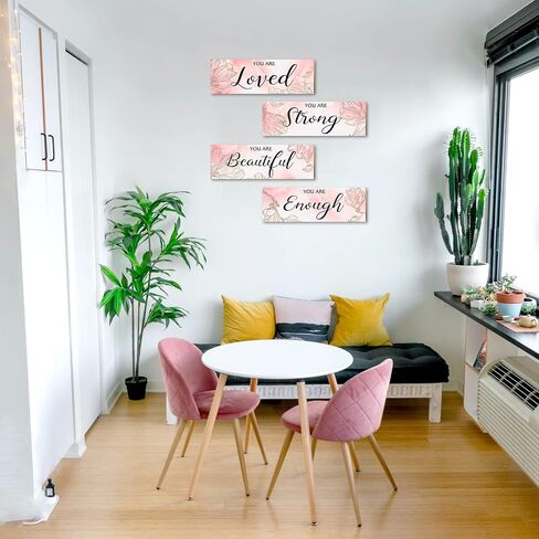 4 Pieces Eucalyptus Bathroom Wall Decor Sign for Home Spring Room Decor Relax Soak Unwind Breathe Farmhouse Eucalyptus Leaves Wall Art, Wood Bathroom Pictures Decorations Accessories in Saudi Arabia