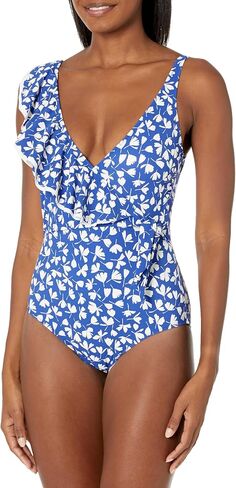Profile by Gottex Women's Standard Summer Time V-Neck Surplice Ruffle One Piece in Saudi Arabia