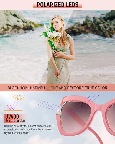 MIZZEO Square Sunglasses for Women Men, Oversized Polarized Aviator Sunglasses, Sunglasses Sparkling Large Pearl Frame in Saudi Arabia