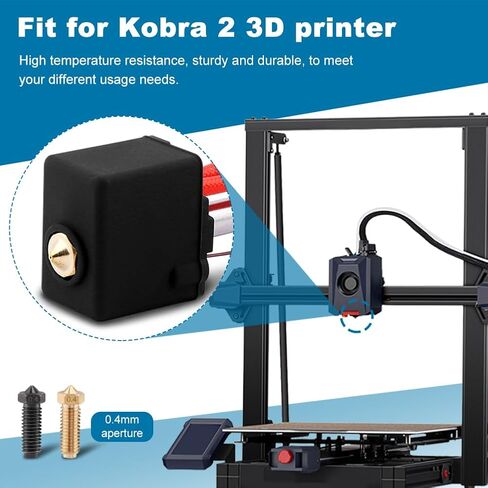 طقم بثق رأس الطباعة Hotend Hot End مع 2 غطاء كتلة سخان و2 فوهات صلبة من الفولاذ المقاوم للصدأ، Kobra 2 Plus/Neo/Pro/Max 3D أجزاء الطابعة طقم Hotend استبدال نهاية رأس الطباعة الطارد in Kuwait