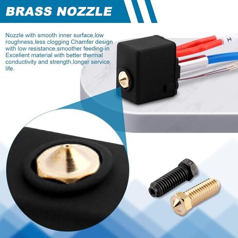 طقم بثق رأس الطباعة Hotend Hot End مع 2 غطاء كتلة سخان و2 فوهات صلبة من الفولاذ المقاوم للصدأ، Kobra 2 Plus/Neo/Pro/Max 3D أجزاء الطابعة طقم Hotend استبدال نهاية رأس الطباعة الطارد in Kuwait