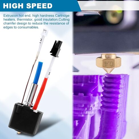 طقم بثق رأس الطباعة Hotend Hot End مع 2 غطاء كتلة سخان و2 فوهات صلبة من الفولاذ المقاوم للصدأ، Kobra 2 Plus/Neo/Pro/Max 3D أجزاء الطابعة طقم Hotend استبدال نهاية رأس الطباعة الطارد in Kuwait