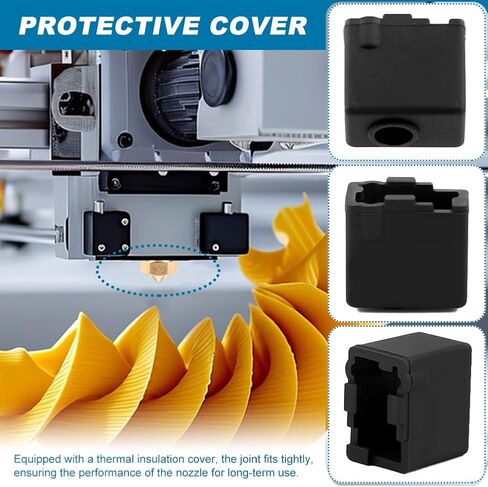 طقم بثق رأس الطباعة Hotend Hot End مع 2 غطاء كتلة سخان و2 فوهات صلبة من الفولاذ المقاوم للصدأ، Kobra 2 Plus/Neo/Pro/Max 3D أجزاء الطابعة طقم Hotend استبدال نهاية رأس الطباعة الطارد in Kuwait