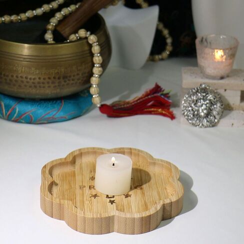 5.9 inchs Bamboo Offering Prayer Ritual Bowl Plate Great for Altar,Meditation,Incense Sticks,Candle,Crystal,Jewelry,Yoga Smudging Decoration(Tree of Life) in Saudi Arabia