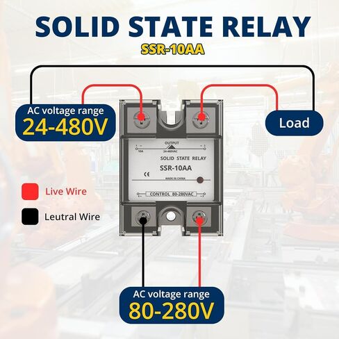 Single Phase Solid State Relay Module SSR-100DD,Control 3-32V DC Load 5-220V DC,SSR Series Solid State Relays in Saudi Arabia
