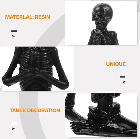 4 قطع هياكل عظمية لليوجا مجموعة تمثال من الراتنج هيكل عظمي يوجا لديكور المنزل زن منحوتات التأمل الروحي تمثال جمجمة تمثال هيكل عظمي للهالوين ديكور للطاولة in Kuwait