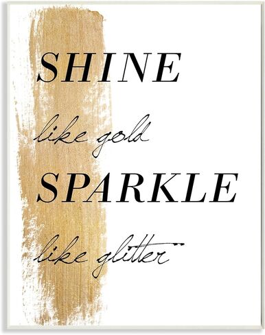Stupell Home Décor Shine Like Gold Sparkle Like Glitter لوحة فنية جدارية من القماش كبيرة الحجم، 24 × 1.5 × 30، صُنعت بفخر في الولايات المتحدة الأمريكية in Saudi Arabia