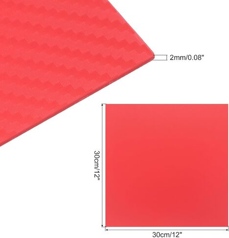 لوح بلاستيك ABS مقاس 12 × 12 بوصة، صفائح بلاستيكية مرنة بسمك 1/16 بوصة من البلاستيك الحراري مع ألياف الكربون باللون الأحمر لتزيين الحرف اليدوية in Saudi Arabia