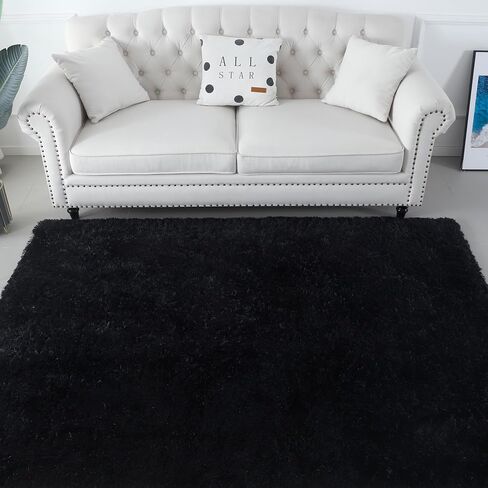 Luxury Fluffy Area Rugs, Super Soft Shaggy 4x6 Feet Rug for Bedroom Living Room, Upgrade Anti-Skid Durable Tie-Dyed Indoor Grey Carpets in Saudi Arabia
