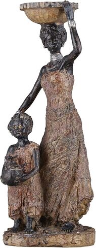 DOVDOV 12" African Statues and Sculptures. African Father and Son Statue Modern Home Decor, Home Decor for African American Living Room, Table top, Entrance, Living Room in Saudi Arabia