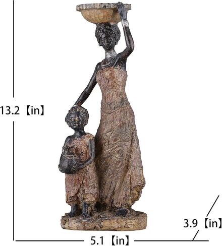 DOVDOV 12" African Statues and Sculptures. African Father and Son Statue Modern Home Decor, Home Decor for African American Living Room, Table top, Entrance, Living Room in Saudi Arabia