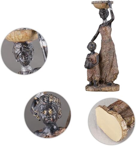 DOVDOV 12" African Statues and Sculptures. African Father and Son Statue Modern Home Decor, Home Decor for African American Living Room, Table top, Entrance, Living Room in Saudi Arabia