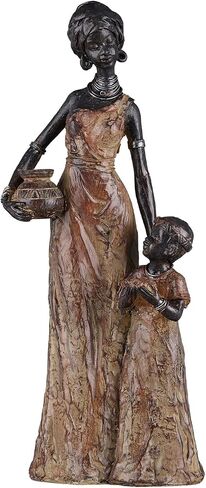 DOVDOV 12" African Statues and Sculptures. African Father and Son Statue Modern Home Decor, Home Decor for African American Living Room, Table top, Entrance, Living Room in Saudi Arabia
