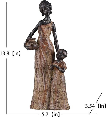 DOVDOV 12" African Statues and Sculptures. African Father and Son Statue Modern Home Decor, Home Decor for African American Living Room, Table top, Entrance, Living Room in Saudi Arabia