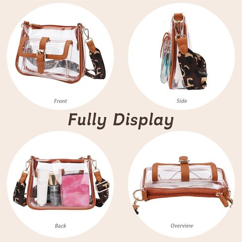 حقيبة شفافة من فيسيالي لمناسبات الاستاد للنساء، حقيبة كروس شفافة صغيرة معتمدة من الاستاد للحفلات الرياضية in Kuwait